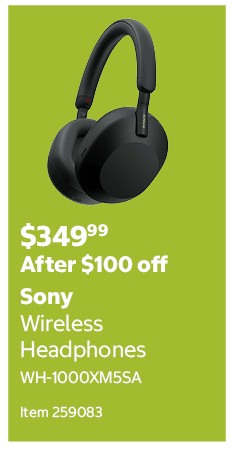 Sony Wireless Headphones WH-1000XM5SA Item 259083