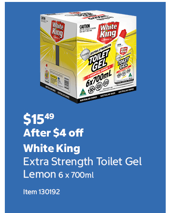 White King Extra Strength Toilet Gel Lemon 6 x 700ml Item 130192