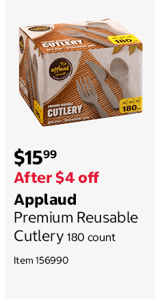 Applaud Premium Reusable Cutlery 180 count Item 156990