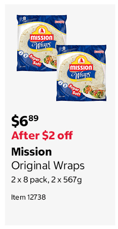Mission Original Wraps 2 x 8 pack, 2 x 567g Item 12738
