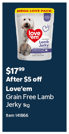 Love’em Grain Free Lamb Jerky 1kg Item 141866