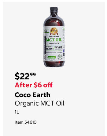Coco Earth Organic MCT Oil 1L Item 54610
