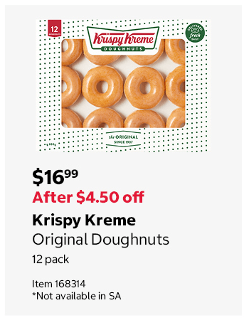 Krispy Kreme Original Doughnuts 12 pack Item 168314 *Not available in SA