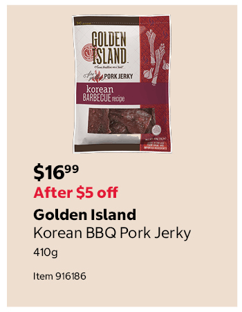 Golden Island Korean BBQ Pork Jerky 410g Item 916186