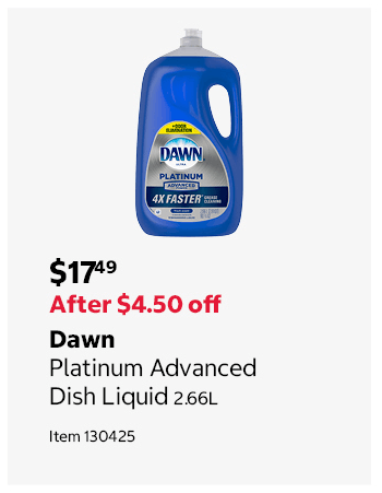 Dawn Platinum Advanced Dish Liquid 2.66L Item 130425