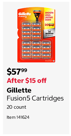 Gillette Fusion5 Cartridges 20 count Item 141624