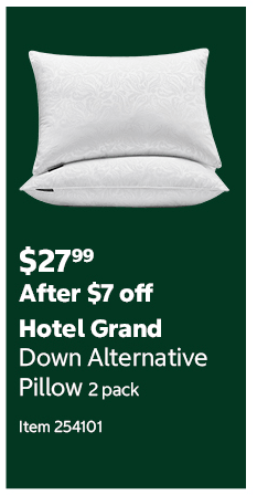 Hotel Grand Down Alternative Pillow 2 pack Item 254101