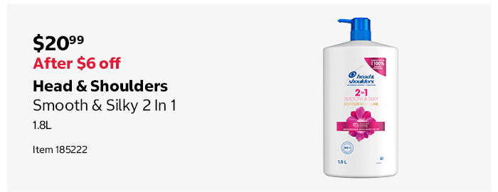 Head & Shoulders Smooth & Silky 2 In 1 1.8L Item 185222