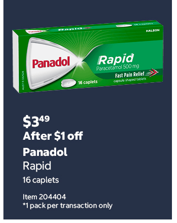 Panadol Rapid 16 caplets Item 204404 *1 pack per transaction only