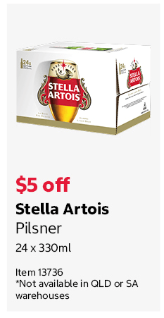 Stella Artois Pilsner 24 x 330ml Item 13736 *Not available in QLD or SA warehouses
