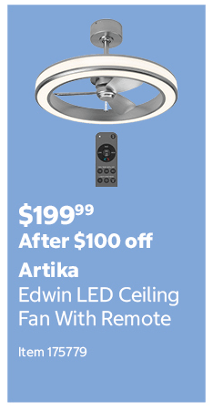 Artika Edwin LED Ceiling Fan With Remote Item 175779