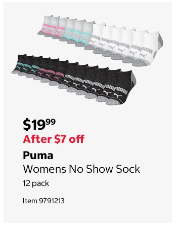 Puma Womens No Show Sock 12 pack Item 9791213