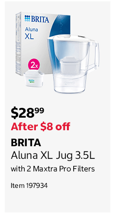 BRITA Aluna XL Jug 3.5L with 2 Maxtra Pro Filters Item 197934