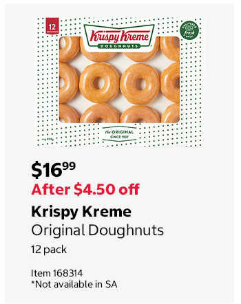 Krispy Kreme Original Doughnuts 12 pack Item 168314 *Not available in SA