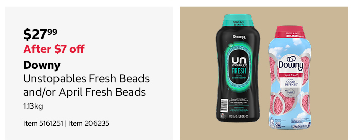 Downy Unstopables Fresh Beads and/or April Fresh Beads 1.13kg Item 5161251 | Item 206235
