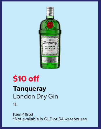 Tanqueray London Dry Gin 1L Item 41953 *Not available in QLD or SA warehouses