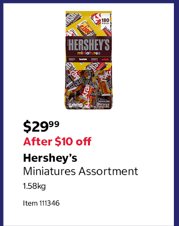 Hershey’s Miniatures Assortment 1.58kg Item 111346