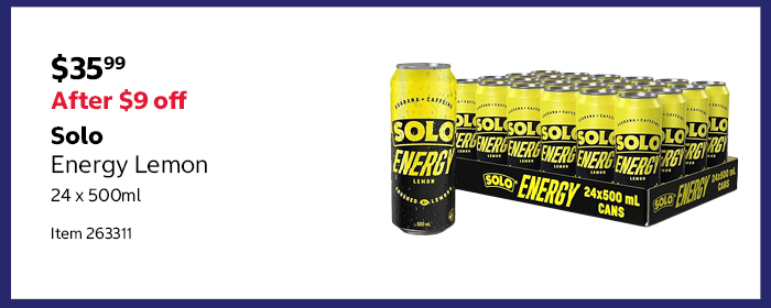 Solo Energy Lemon 24 x 500ml Item 263311