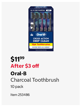 Oral-B Charcoal Toothbrush 10 pack Item 253486