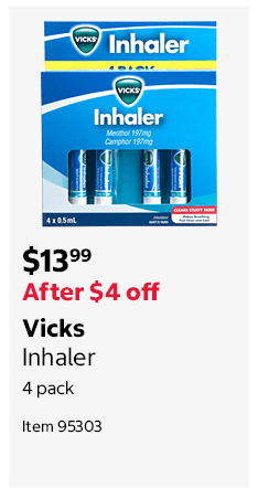 Vicks Inhaler 4 pack Item 95303