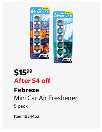 Febreze Mini Car Air Freshener 5 pack Item 1834453