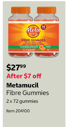 Metamucil Fibre Gummies 2 x 72 gummies Item 204100