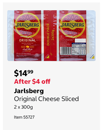 Jarlsberg Original Cheese Sliced 2 x 300g Item 55727