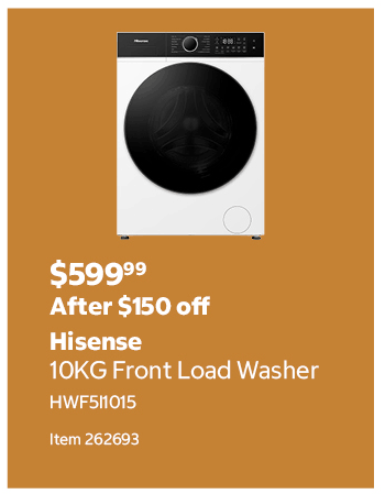Hisense 10KG Front Load Washer HWF5I1015 Item 262693