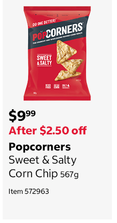 Popcorners Sweet & Salty Corn Chip 567g Item 572963