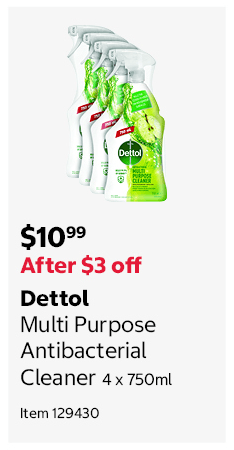 Dettol Multi Purpose Antibacterial Cleaner 4 x 750ml Item 129430