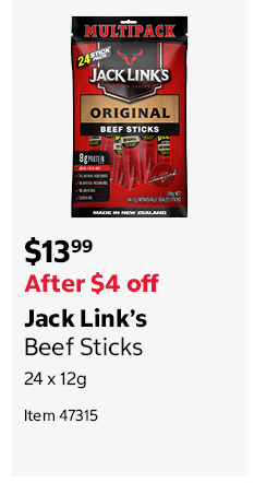 Jack Link’s Beef Sticks 24 x 12g Item 47315