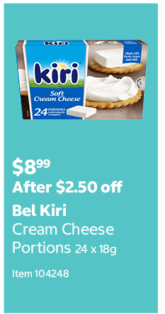 Bel Kiri Cream Cheese Portions 24 x 18g Item 104248