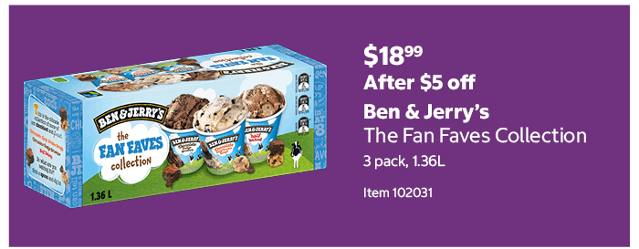 Ben & Jerry’s The Fan Faves Collection 3 pack, 1.36L Item 102031
