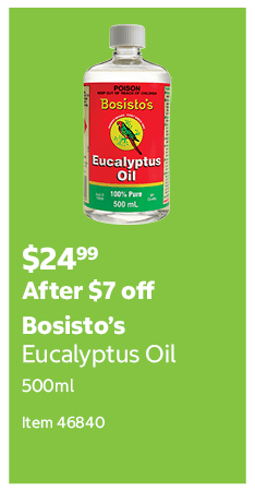 Bosisto’s Eucalyptus Oil 500ml Item 46840