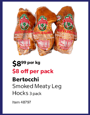 Bertocchi Smoked Meaty Leg Hocks 3 pack Item 48797