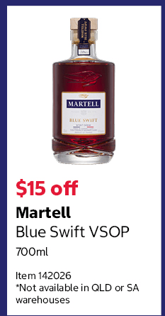 Martell Blue Swift VSOP 700ml Item 142026 *Not available in QLD or SA warehouses