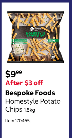 Bespoke Foods Homestyle Potato Chips 1.8kg Item 170465