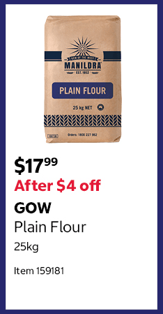 GOW Plain Flour 25kg Item 159181