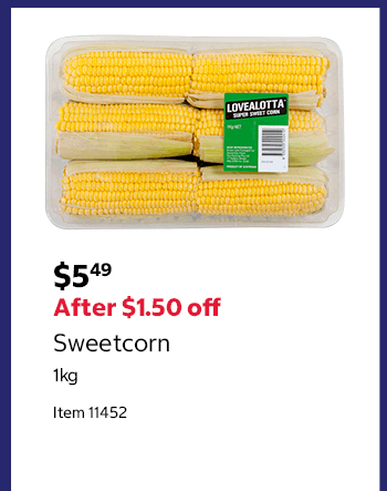 Sweetcorn 1kg Item 11452