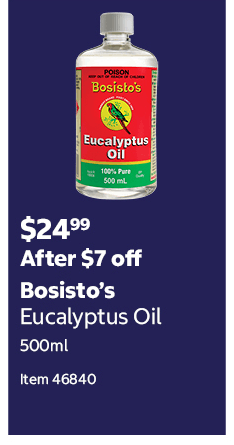 Bosisto’s Eucalyptus Oil 500ml Item 46840