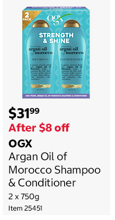 OGX Argan Oil of Morocco Shampoo & Conditioner 2 x 750g Item 25451