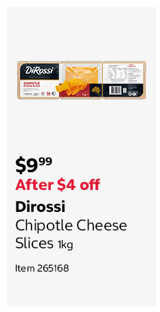 Dirossi Chipotle Cheese Slices 1kg Item 265168