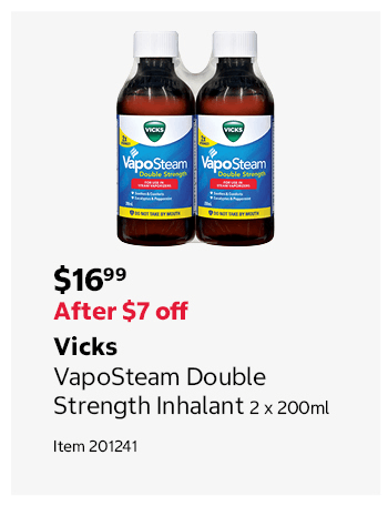 Vicks VapoSteam Double Strength Inhalant 2 x 200ml Item 201241