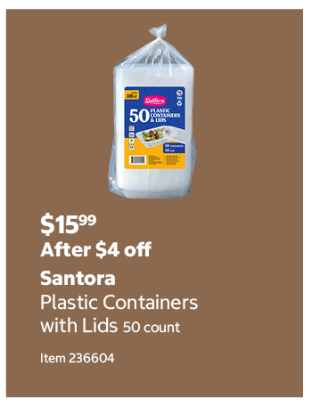 Santora Plastic Containers with Lids 50 count Item 236604