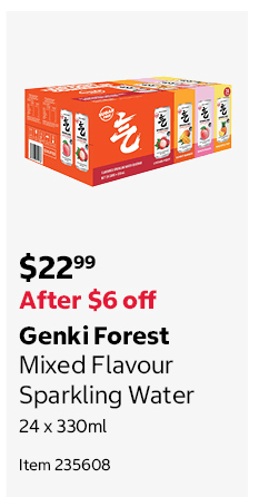 Genki Forest Mixed Flavour Sparkling Water 24 x 330ml Item 235608