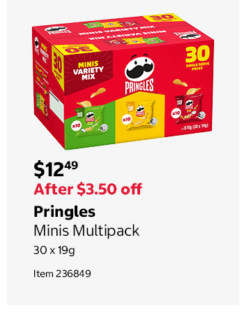 Pringles Minis Multipack 30 x 19g Item 236849
