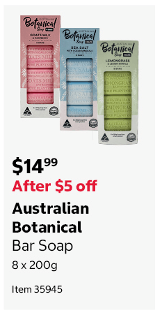 Australian Botanical Bar Soap 8 x 200g Item 35945