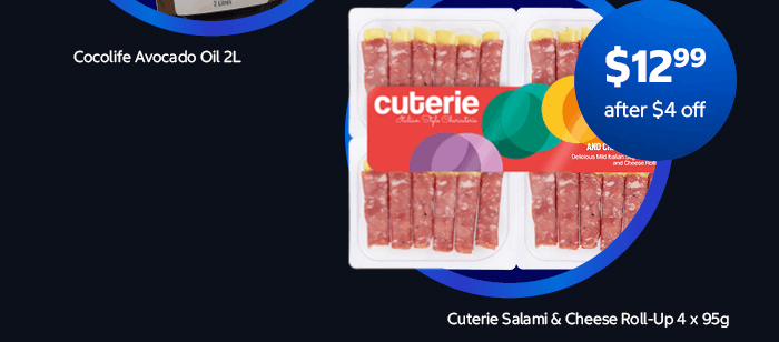 Cuterie Salami & Cheese Roll-Up 4 x 95g