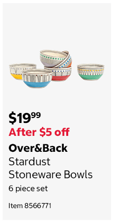 Over&Back Stardust Stoneware Bowls 6 piece set Item 8566771