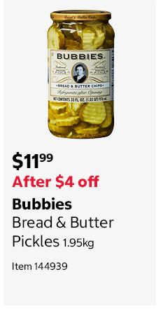 Bubbies Bread & Butter Pickles 1.95kg Item 144939